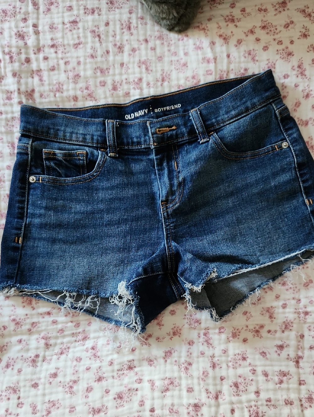 Old Navy Blue Distressed Boyfriend Denim Shorts